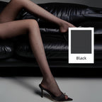 Detailed view of seamless waistband and reinforced toe design, crafted for durability, comfort, and smooth leg contour.