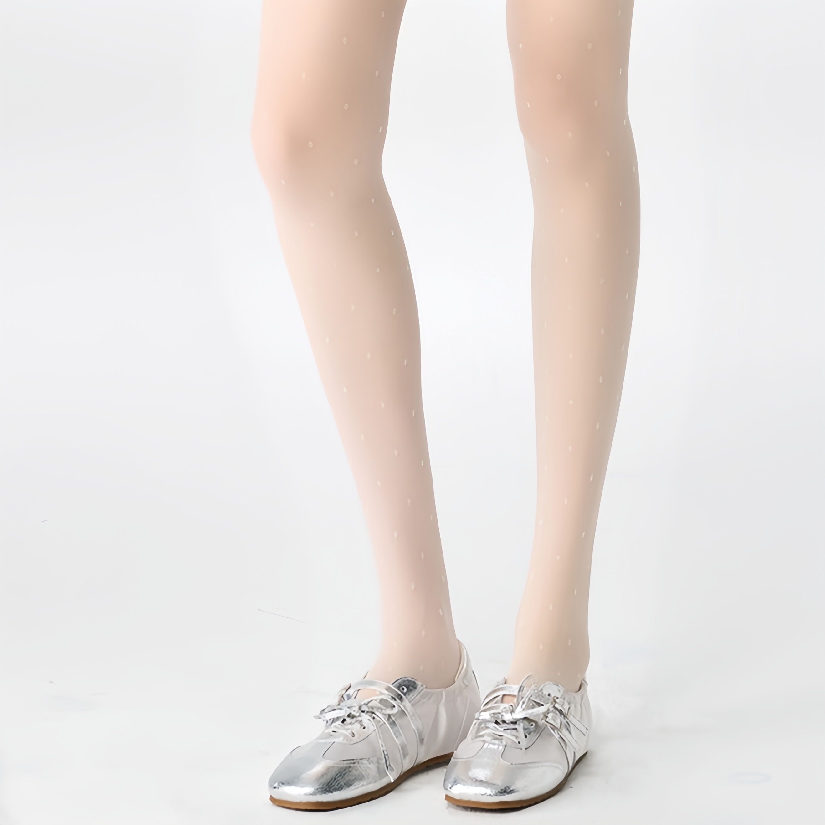 Close-up of fine nylon spandex fabric with high-density weave, soft and durable sheer tights material showing smooth and breathable texture.