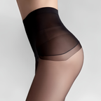 Close-up of fine nylon spandex fabric with high-density weave, soft and durable sheer tights material showing smooth and breathable texture.