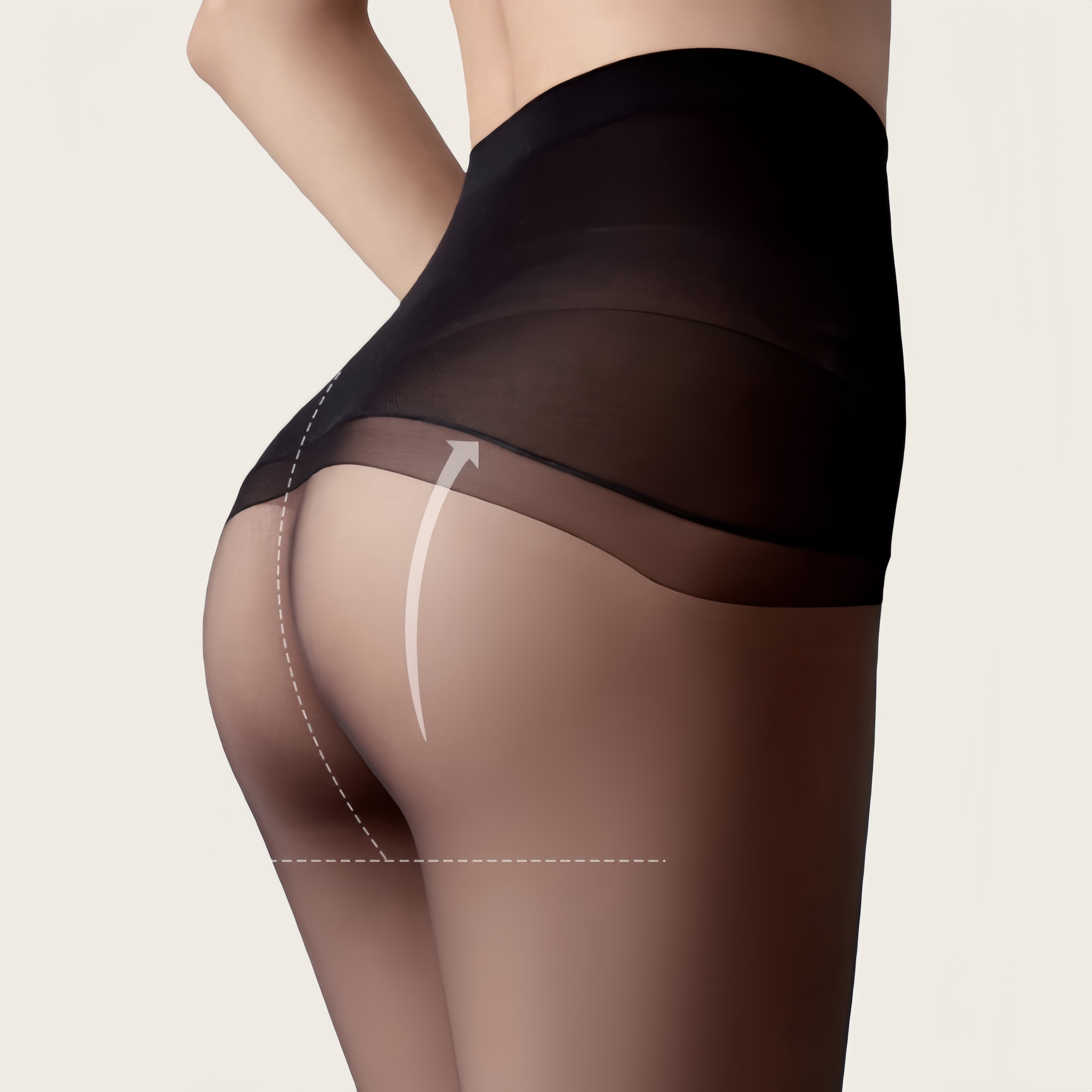 Close-up of fine nylon spandex fabric with high-density weave, soft and durable sheer tights material showing smooth and breathable texture.