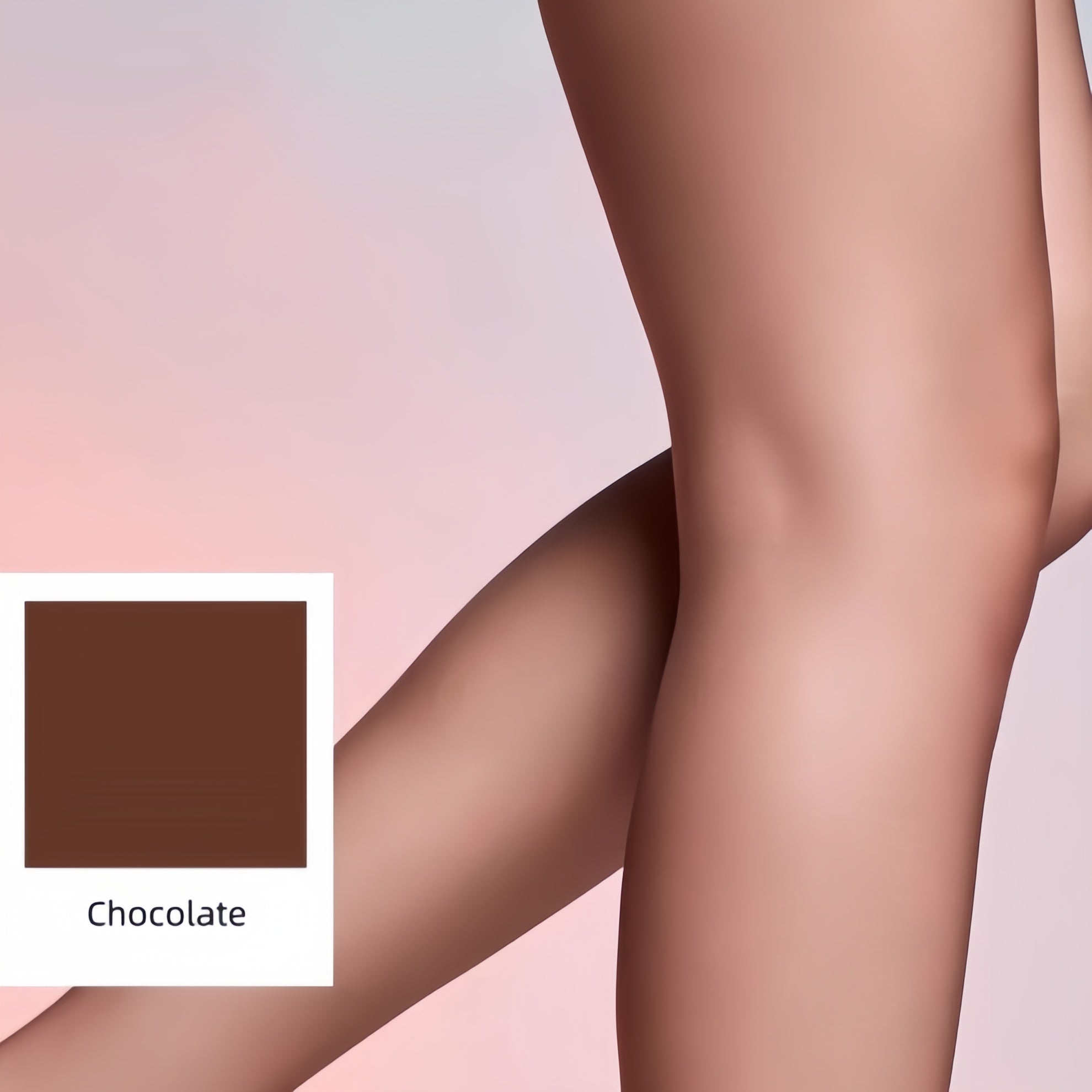 Premium ultra-sheer tights flat lay on clean background, transparent pantyhose made of nylon and elastane blend, minimal and elegant design.