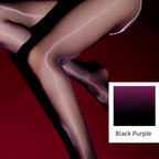 Elegant packaging of sheer nylon tights with product label and care instructions, minimal aesthetic design for online retail display.